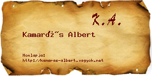 Kamarás Albert névjegykártya