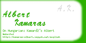 albert kamaras business card